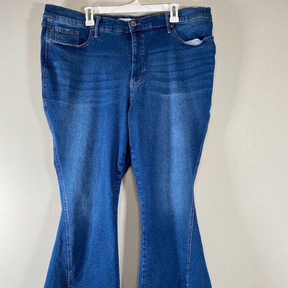 Jessica Simpson Charred Flared Denim Jeans Women's 24W High Rise Blue Casual - Picture 1 of 14
